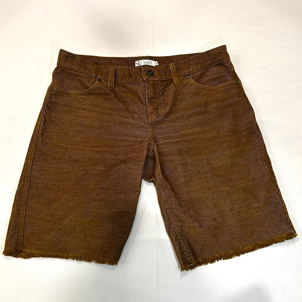 Carve Designs Women’s Corduroy Shorts Size 4 Fawn Brown Mid-Length Raw Hem.